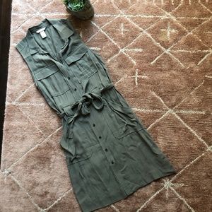 H&M Army green sleeveless dress